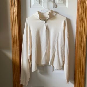 American Eagle Cropped 3 Quarter Zip-Up